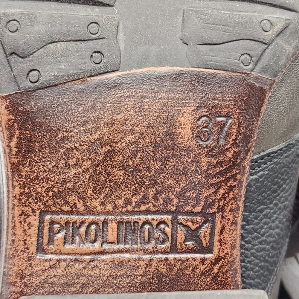 Pikolinos Gray Leather Oxford Heels Lace Up 6.5 Classic - Picture 7 of 12